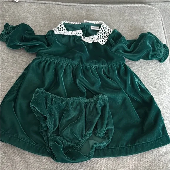 Nordstrom | Dresses | Nordstrom Green Velvet Kids Dress With Bloomers |  Poshmark